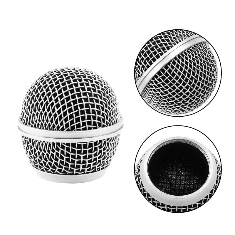 Moicstiy 2 Pcs Microphone Grille Mesh Microphone Ball Head Replacement