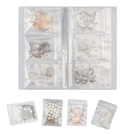 Transparent Jewelry Storage Book, 2025 Upgrade Jewelry Organizer Organizer Case for Earring, Necklace, Ring, Earring Holder Organizer with pvc Jewelry Pouches Zipper Bags(84Grids+50pcs pouches)
