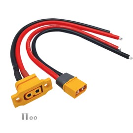 Amass XT60H XT60E-F Plug Male Female Extension Connector Adapter with Sheath Housing with 12AWG 20cm Silicone Wire for RC Lipo Battery FPV Racing Drone