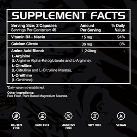 GAINS IN BULK GAINSINBULK.COM Suplemento de aminoácidos L-arginina para aumentar el volumen muscular, suplementos para hombres con L-arginina, L...   