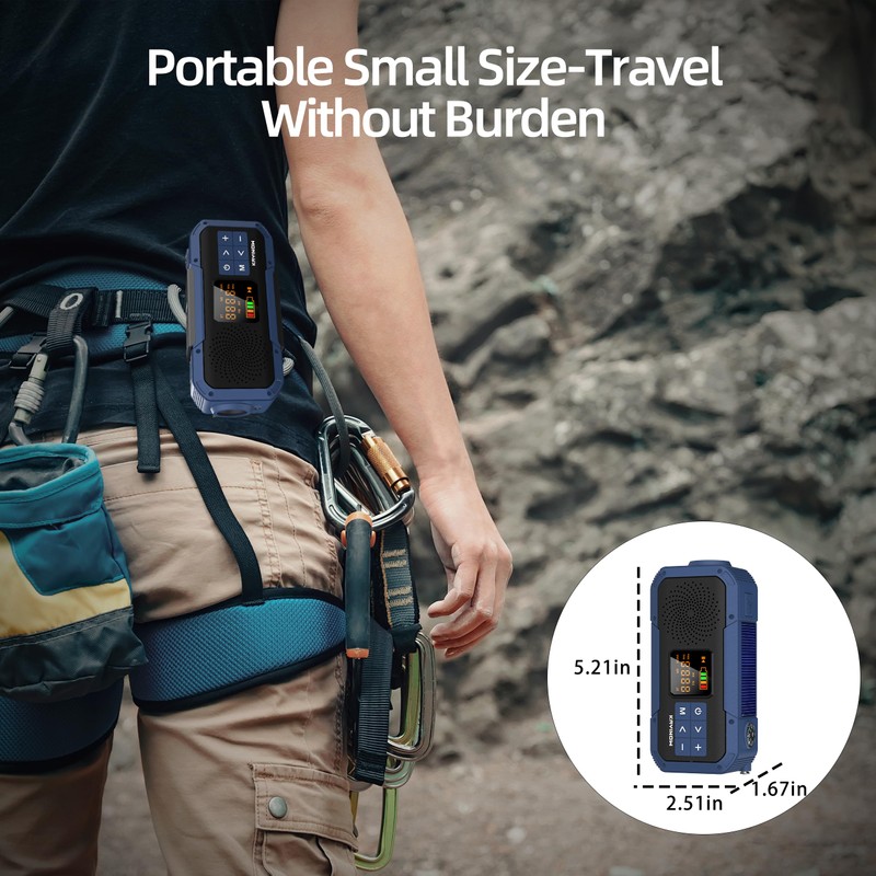 Emergency Weather Radio with IPX5 Waterproof Portable Bluetooth Speaker,USB-C Solar