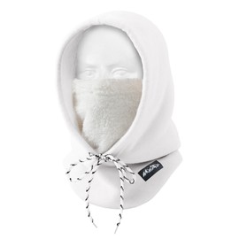 Hebenie Balaclavas for Men - Snood Ski Mask Thermal Fleece Warm Windproof Neck Warmer Bally Face Cover Hood Snoods Hats for Mens Winter Outdoor Sports Ski Motocycle White