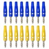 POPAPIE 16 Stück Bananenstecker 4mm,Bananenstecker Lautsprecher,20A Banana-Steckverbinder,Banana Lautsprecherstecker Für Kabel Boxen Endstufen Receiver Stereoanlagen (Blau + Gelb)