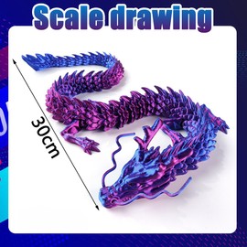 3d Printed Dragon, Dragon Figure Model Dragon Figurines For Kids Dragon Toy Model Flexible Articulated Dragon Gifts For Adults And Kids (Purple)