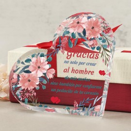 Hithespo Gifts for Mother in Law Spanish, Gifts for Boyfriends Mom in Spanish Acrylic Plaque, Regalo Para La Mama de mi Novio, Regalo de cumpleaños Para La Mamá, Christmas Birthday Wedding Gifts