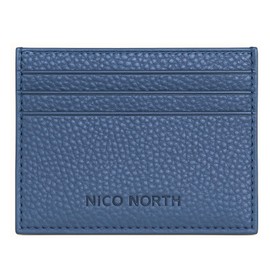 Nico North Leather Mens 7 Pockets Cardholder Wallet RFID Blocking Slim Minimalist - Thin & Stylish (Royal Blue)