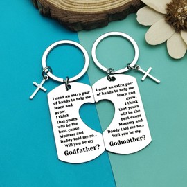 Godparent Gifts from Godchild Will You Be My Godmother/Godfather Keychain Set Godparents Proposal Gifts for Baptism Christening Gift Godparents Announcement Jewelry First Communion Gift for Godparent,