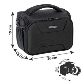 PEDEA DSLR Camera Case with Screen Protector for Nikon D500 D750 D3500 D5200 D300 Coolpix B500 / Sony Alpha 7 7M2 7M3 7R II DSC-RX10 / Canon EOS 77D 200D 1200D 1300D XL Black
