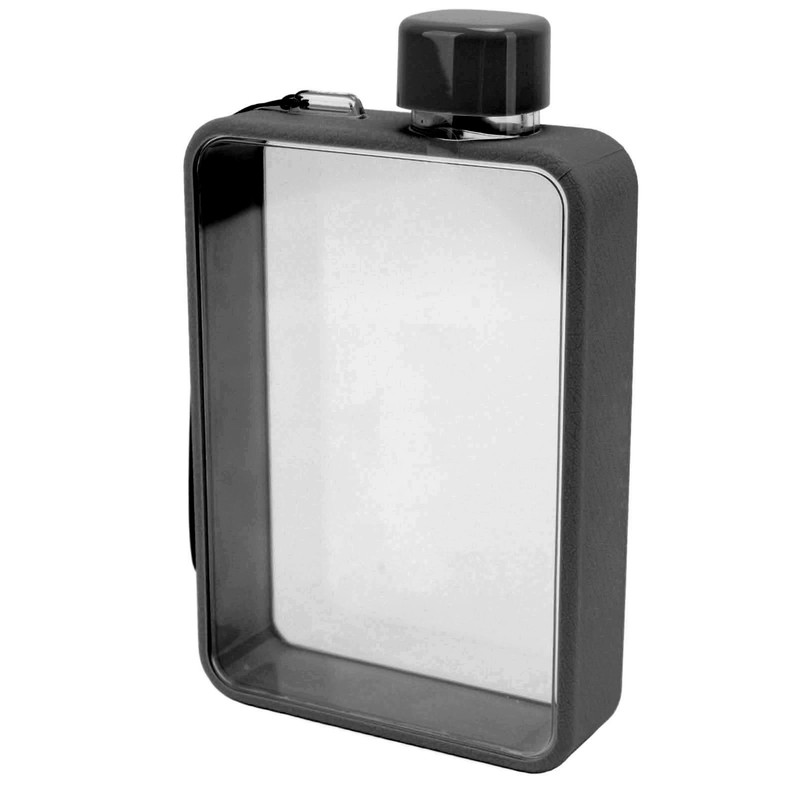 Flat Water Bottle Plastic Leakage Proof Transparent Square Portable A5
