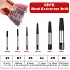 6-Piece Broken Screw Remover Set, Bolt Extractor Drill, Worn Screw