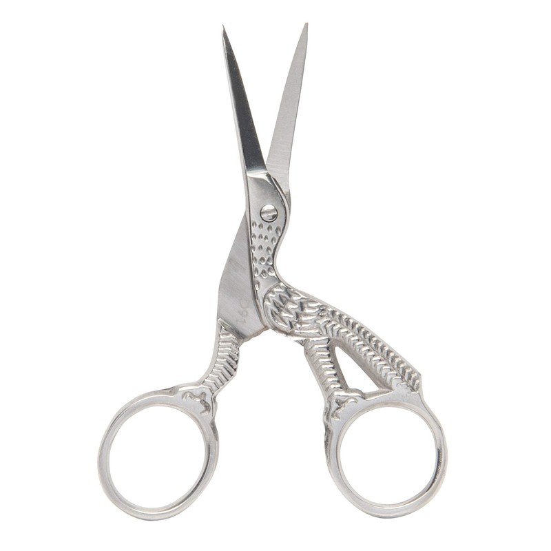 Diane Stork Scissors for Eyebrows, Silver, 3.75