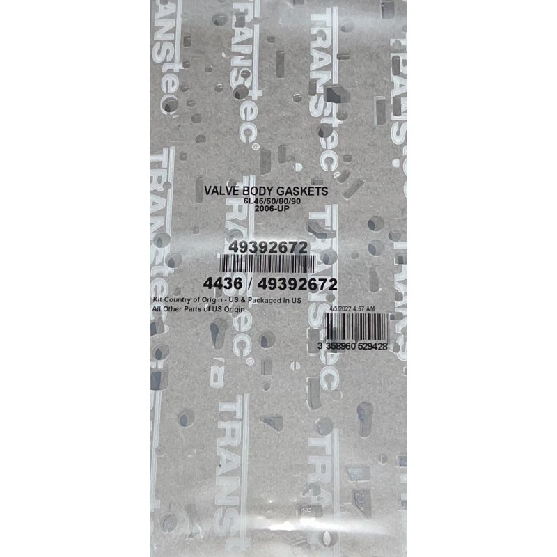 Transtec 6l80e Transmission Valve Body Gaskets