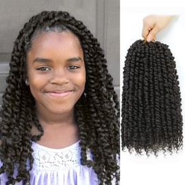Fulcrum Passion Twist Hair 12 Inch, 8 Packs Passion Twist Crochet Hair for Black Women, Prelooped Crochet Twist Hair with Curly Ends (12Inch, 4#)