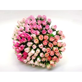 PLF Set of 100 Tiny Rose Buds Mulberry Paper Flower Mixed Tone Pink Rose2 Craft Handmade Wedding Size 0.15" Very Small Scrapbook for so Many Card Craft Projects