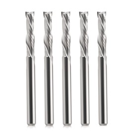EU_HOZLY 3.175 x 15 mm Up & Down Cut Two Flutes Spiral Carbide Work Tool Cutter for CNC Router Compression Wood Bits Pack of 5
