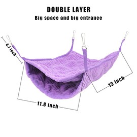 WOLEDOE Large Ferret Hammock, Hanging Tunnel Bed for Cage Fit Rats Chinchilla - Purple