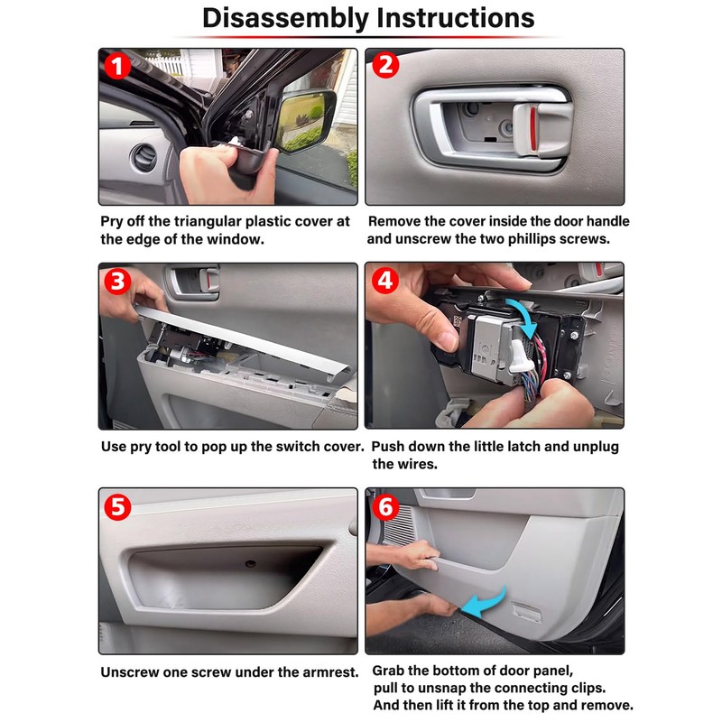 KBH Car Front Door Panel Armrest Cover Replacement for Honda
