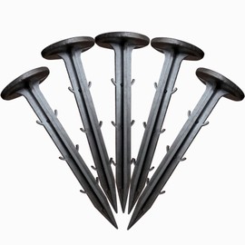 50 Pack 4.3" Plastic Stakes for Weed Barrier, Garden & Landscaping – Landscape Fabric Stakes, Edging Spikes, Ground Anchors, Artificial Turf & Camping Tents (Durable Nylon)