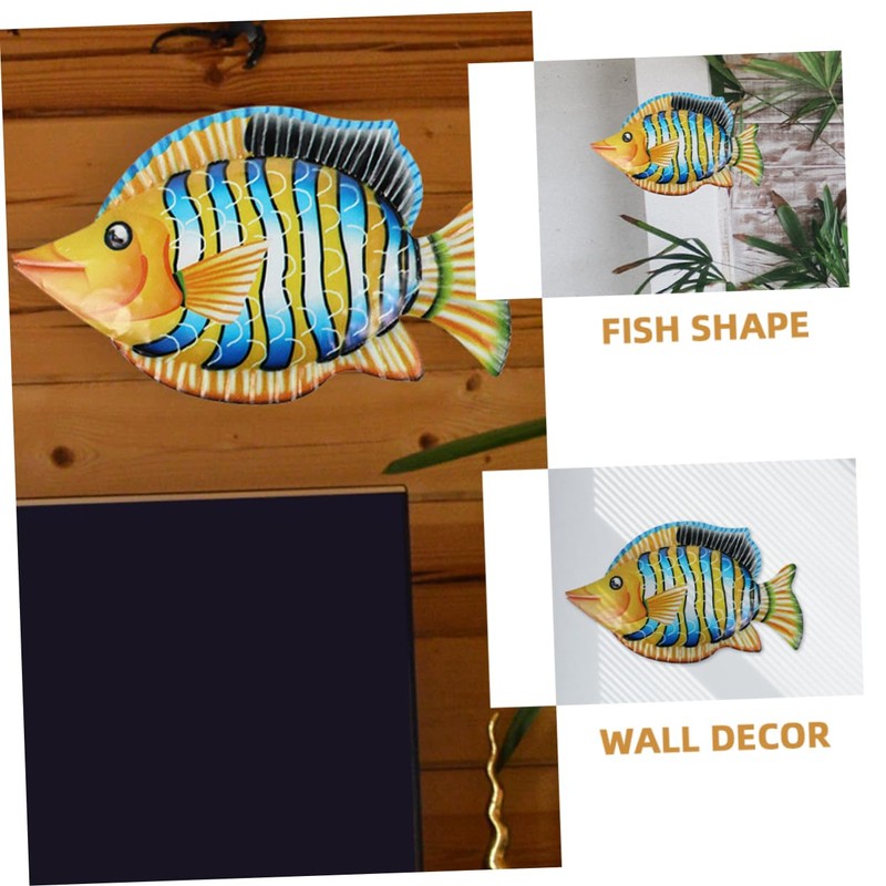 Ipetboom 2Pcs Metal Fish Wall Decor Vibrant Iron Fish Wall
