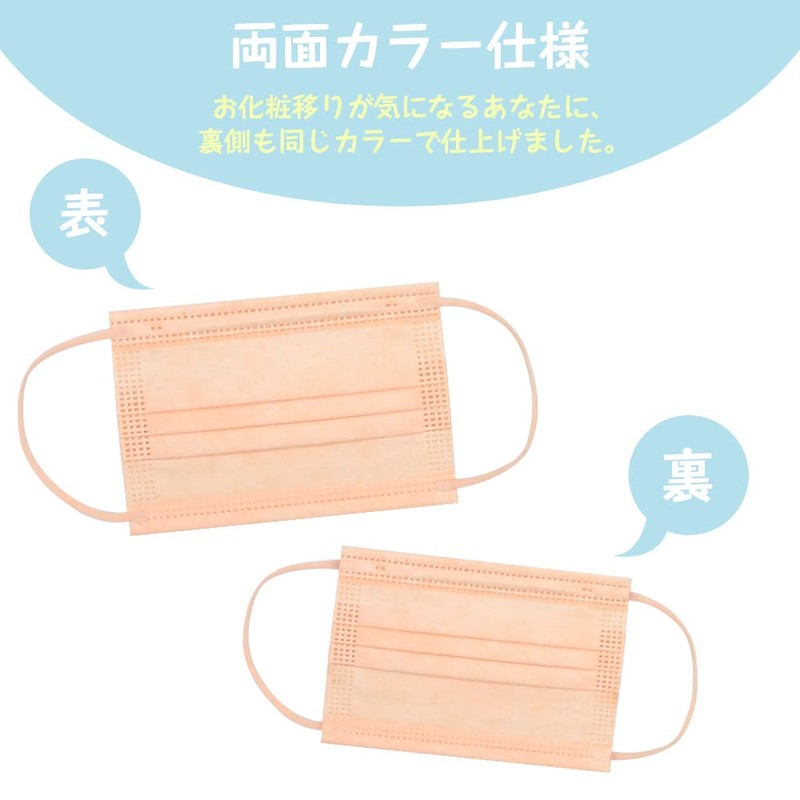 [KANEYAMA] カラーマスク マスクプリーツマスク 血色マスク 不織布 ふつうサイズ 小さめサイズ(小顔) 子供サイズ 使い捨てマスク やわらかマスク