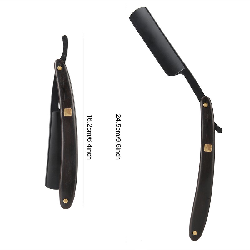 Sandalwood Handle Vintage Straight Manual Razor Holder Stainless Steel Beard