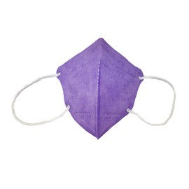 Kids Sized 3D Face Mask 5 Ply Filter Mouth Cover Protection For Boys Girls Dust Pollen Haze With Comfortable Ear Straps for Indoor Outdoor Park Playtime School Home Use (10 Pack, Purple)