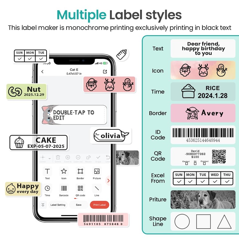 Phomemo Label Maker Machine, D35 Small Label Machine Handheld Label