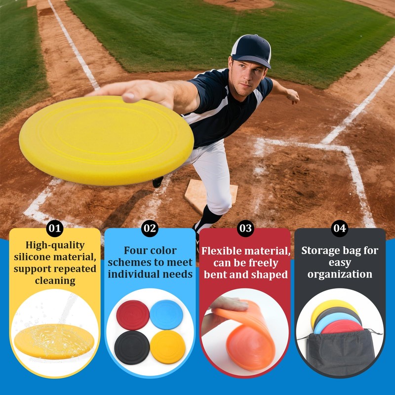 4 Pack Baseball Swing Trainer Swing Disk, 7 Inch Baseball