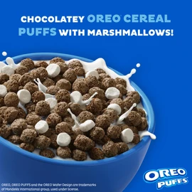 Post Oreo Puff Cereal Cup, Chocolate Cereal, 1 oz cup (Pack of 12)