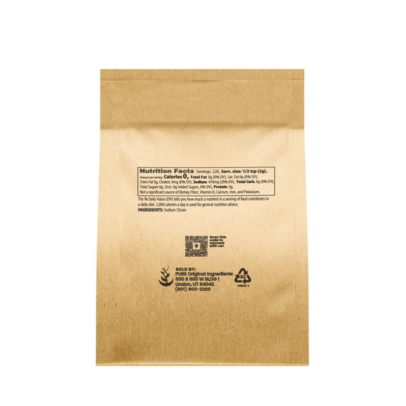 Pure Original Ingredients Sodium Citrate (1 lb) Emulsifier, Food Preservative,