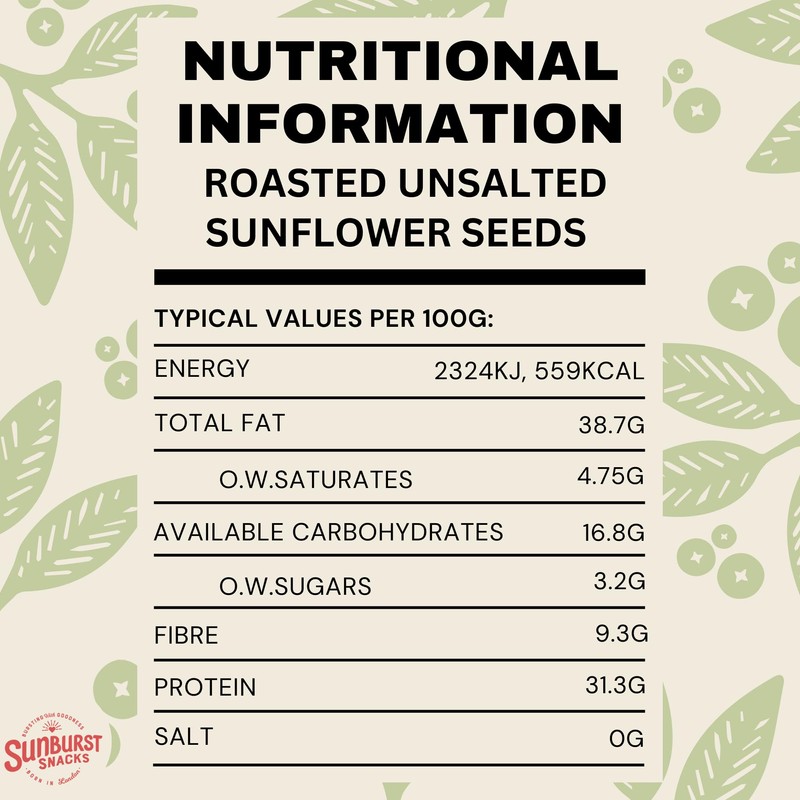 Sunburst Sunflower Seeds In Shell, Dry Roasted (No Oil, No