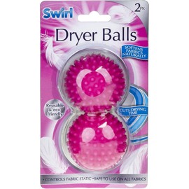 Eco-Friendly Pink Dryer Balls - Reusable Laundry Tumble Balls for Faster Drying and Softening Pack of 2