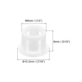 sourcing map 32PCS 8mm(5/16") White Plastic Hole Plugs, Flush Type Panel Hole Plugs Insert End Caps for Locking Hole Tubes Furniture Cabinet