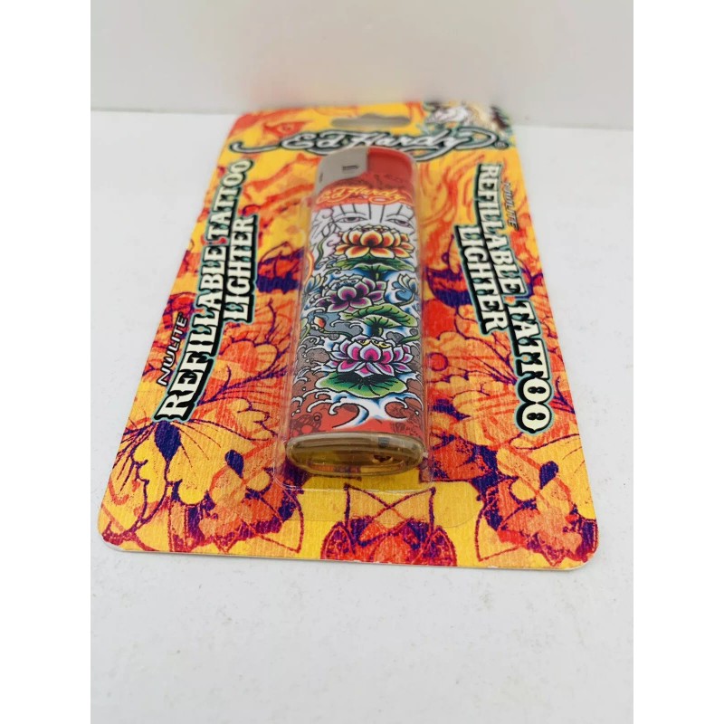 Ed Hardy Refillable Tattoo Lighter *Colorful Water Lillies*