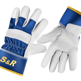 S&R S&R Leder-Arbeitshandschuhe, 4 Paar, Gr??e XL/10, Bau- und Gartenhandschuhe auch fr Metall- und Forstarbeiten, Handwerk, Schutz-Handschuh flexibles Echtleder, weiches Innenfutter