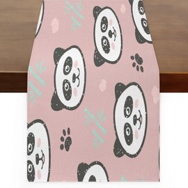 Snatocys 13 x 60 Panda Table Runners, Table Decoration for Party Wedding Reception Banquet Decoration, Cute Panda Kitchen Dining Table Decoration Coffee Table Decor