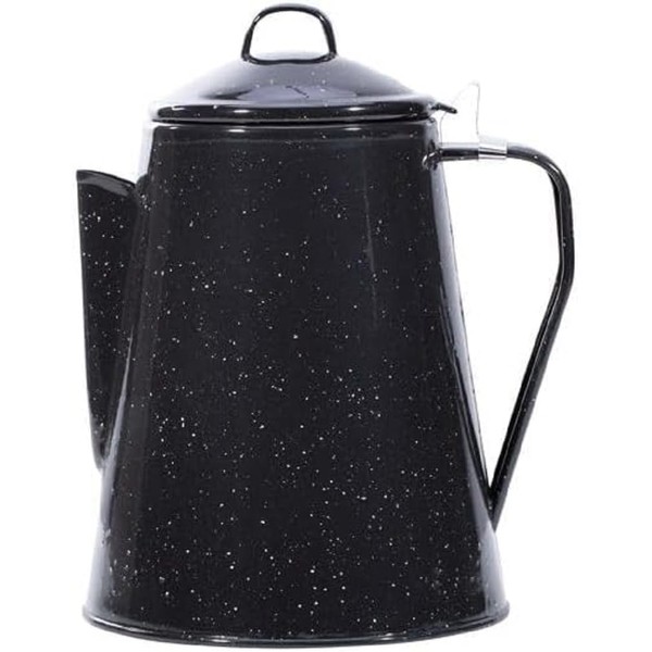 Mil-Tec Unisex - Adult Enamel M.Percolator Coffee Pot, Black, One Size