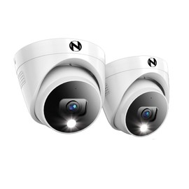 Night Owl Add On Wired 2K HD Indoor/Outdoor Deterrence Dome Cameras with 2-Way Audio (2-Pack) (Requires Compatible DVR - Sold Separately)