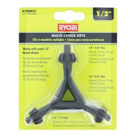 Ryobi A10MK21 3-in-1 1/2 Inch Multi-Chuck Keys for Ryobi Drill / Drivers