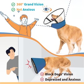 Cone Pet Cone (Blue, M(13.2"-15.5"))