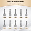 XUDYVCO 10PCS Power Nut Driver Set for Impact Drill, Professional