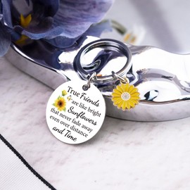 Cxulquvs Sunflowers Gifts for Women Friendship Keychain for Friends Female Bff Bestie Sister Best Friends Gifts for Birthday Christmas Unique Woman Going Away Gift