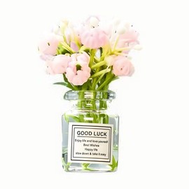 Miniature Flowers in Vase Set - 1:6 Scale Dollhouse Décor with Realistic Details, Tiny Floral Arrangements for Micro Landscape, Train Platform and Fairy Garden Accessories​ (C)