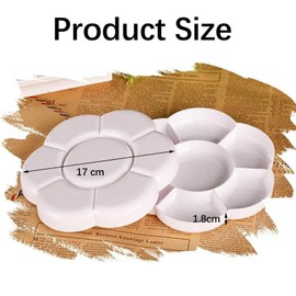 Artist Mixing Paint Tray, Flower Shape, Watercolour Painting Bowl, Painting Palettes, White Plastic Paint Mixing Bowl, Universal Palette, Paint Bowl Palettes with 7 Cavities, Pack of 1