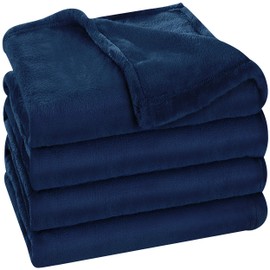 Utopia Bedding Fleece Blanket Throw Size Navy 300GSM Luxury Bed Blanket Anti-Static Fuzzy Soft Blanket Microfiber