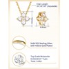 Gold Plated Dainty Small Moissanite Flower Cute Necklace for Women