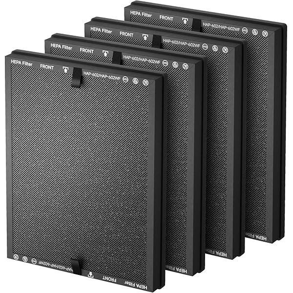 4 Packs HAP602 Replacement Filter Compatible with ECOSELF HAP602 HAP602WF