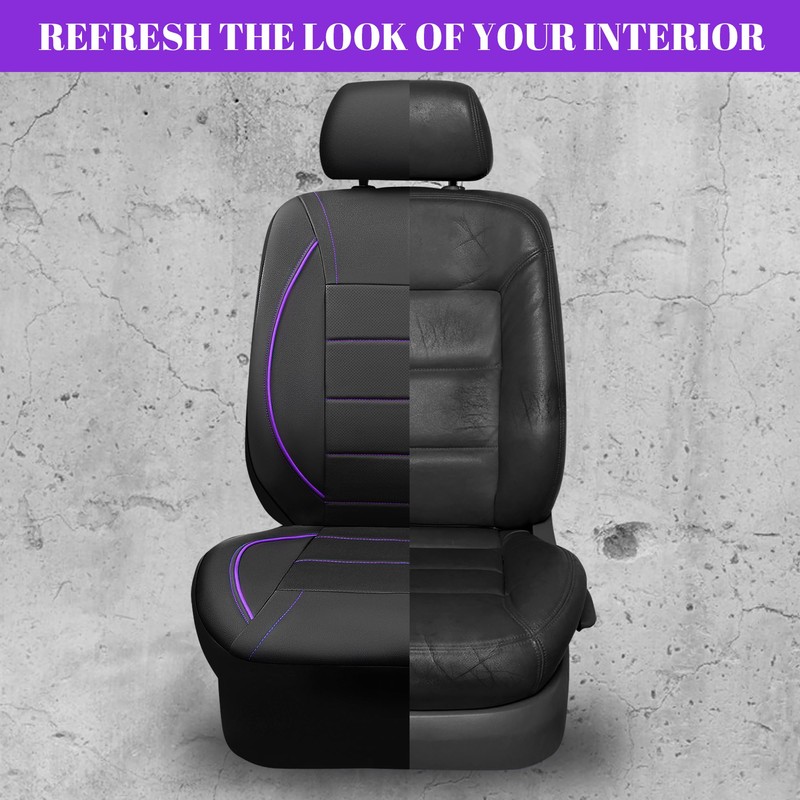 CAR PASS Piping PU Leather Car Seat Cover,Inside Zipper Design
