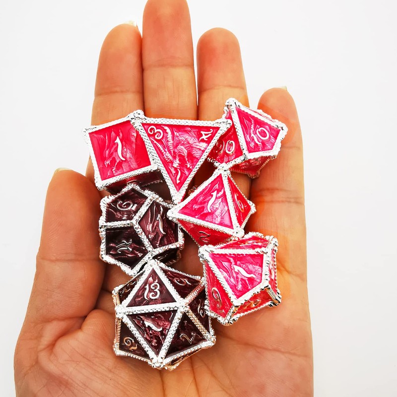 HAOMEJA Color Changing dice Metal Dragons dice DND dice Set