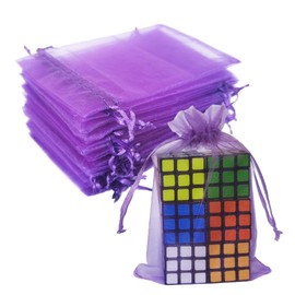 4x6 inch Organza Gift Bags with Drawstring for Jewelry,Candy,100 Pieces Lilac Sheer Fabric Clear Mesh Wrap Sachet for Baby Shower,30th Birthday,Christmas,Party Favors,Bridal Shower,Wedding,Bridesmaid